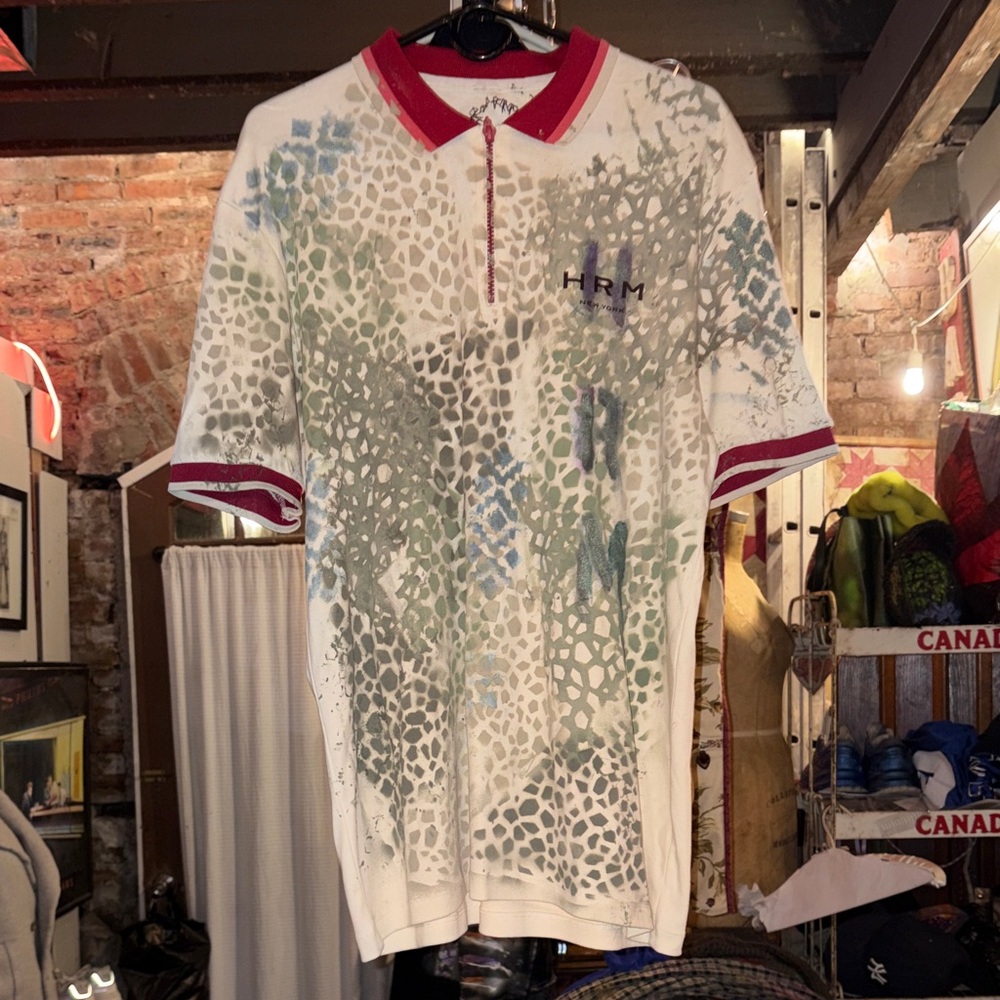 White and Red Men's Polo Shirt